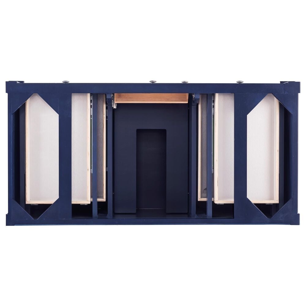 James Martin Vanities Brittany 60&quot; Single Bathroom Vanity in Victory Blue with Single Hole 3 cm White Zeus Quartz Top and Rectangular Sink, , large