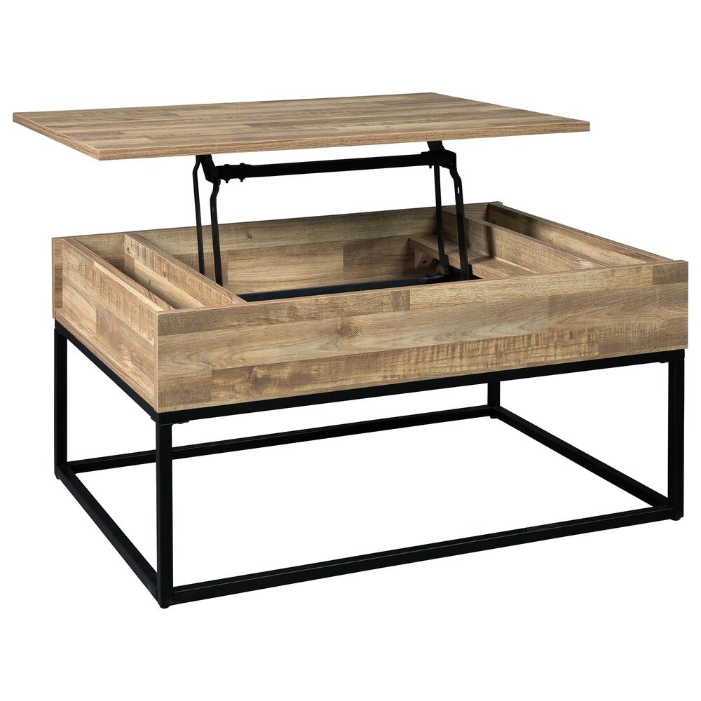 Ashley Gerdanet Lift Top Coffee Table in Natural, , large