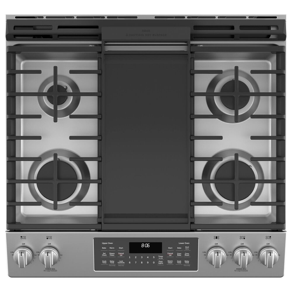 GE Appliances 30" SlideIn FrontControl Gas Double Oven Range in Stainless Steel Nebraska