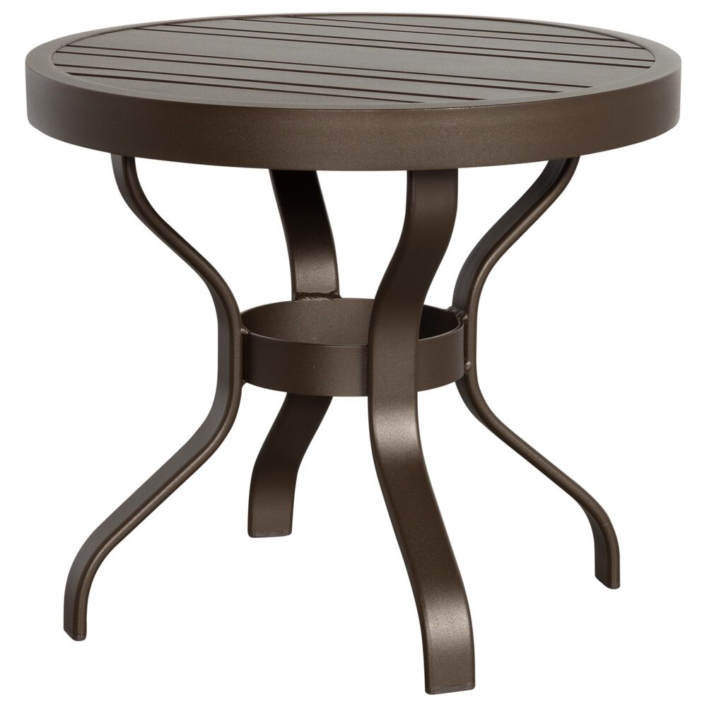Woodard Cortland 22" Round End Table in Aztec Bronze, , large