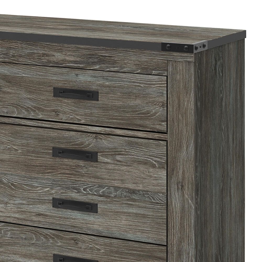 Ashley Frandern 5-Piece Full Bookcase Bedroom Set in Rustic Warm Gray, , large