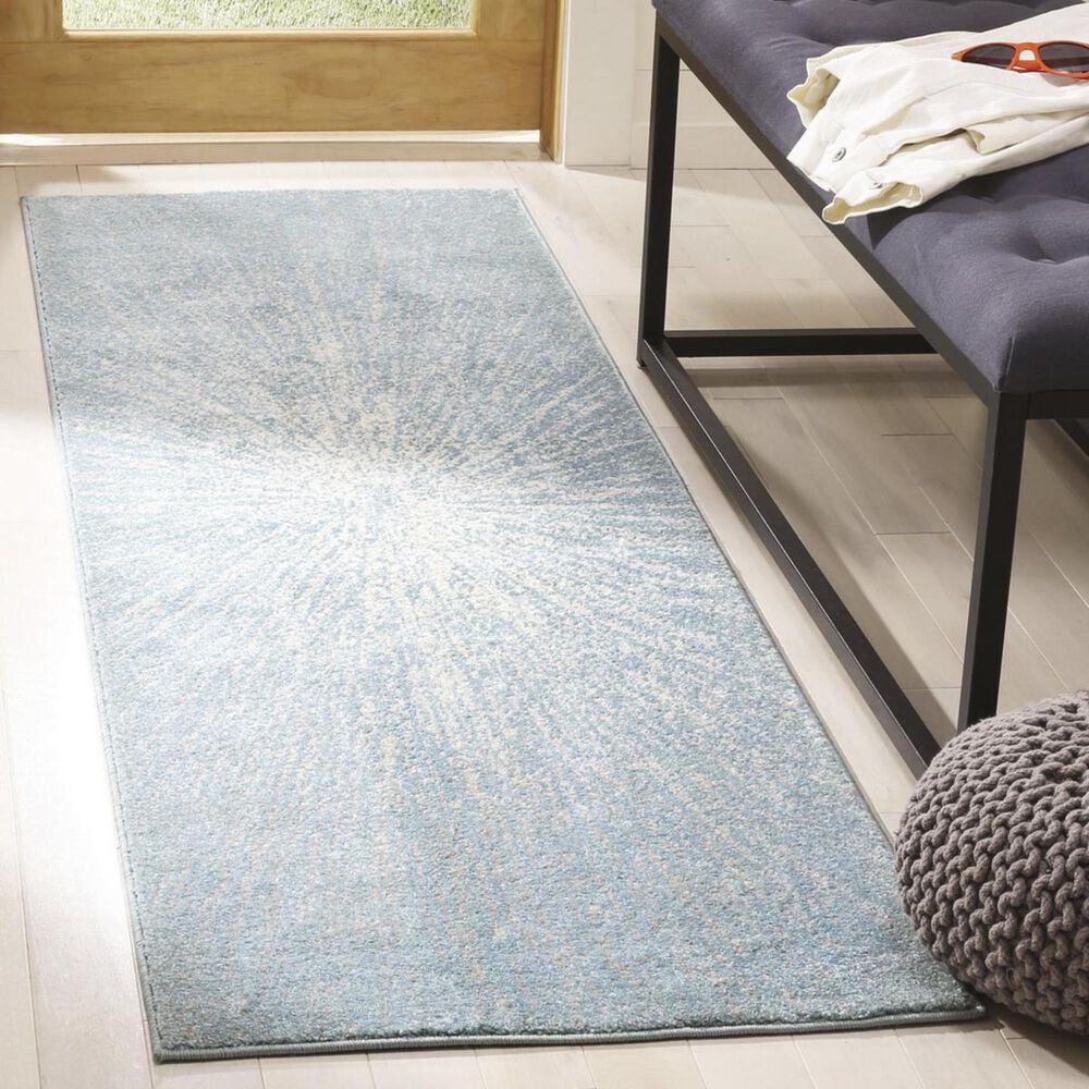 Safavieh Evoke EVK228J 2&#39;2&quot; x 9&#39; Aqua and Ivory Runner, , large