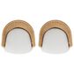 Hearth and Haven Santorini Outdoor Barstool with Wicker Backrest and Cushions in Beige (Set of 2), , large