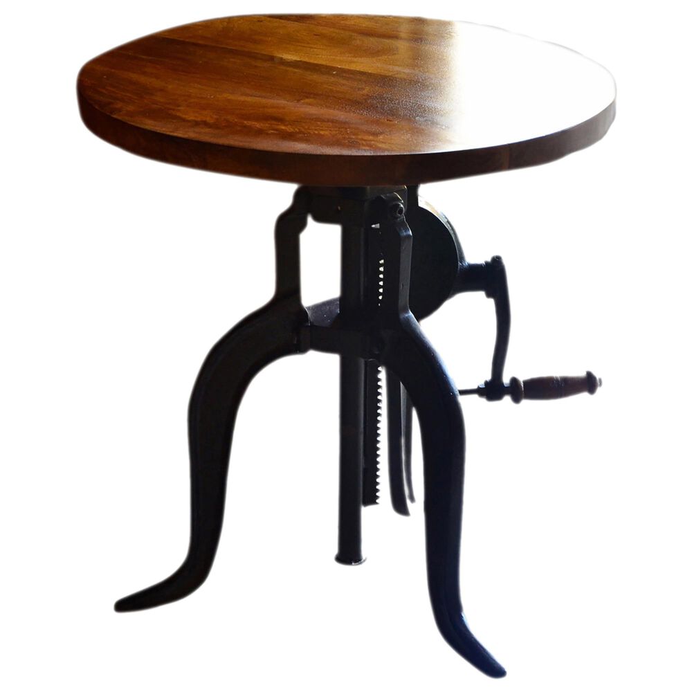 Carolina Chair and Table Regan Adjustable Accent Table in Chestnut and Black, , large