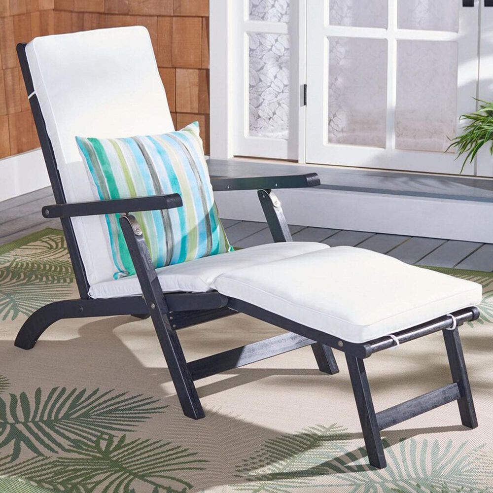 Safavieh Piscataway Patio Lounge Chair in Black, , large