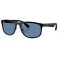 Rayban Glasses Sunglasses with Polarized Blue Lenses in Matte Sand Black, , large