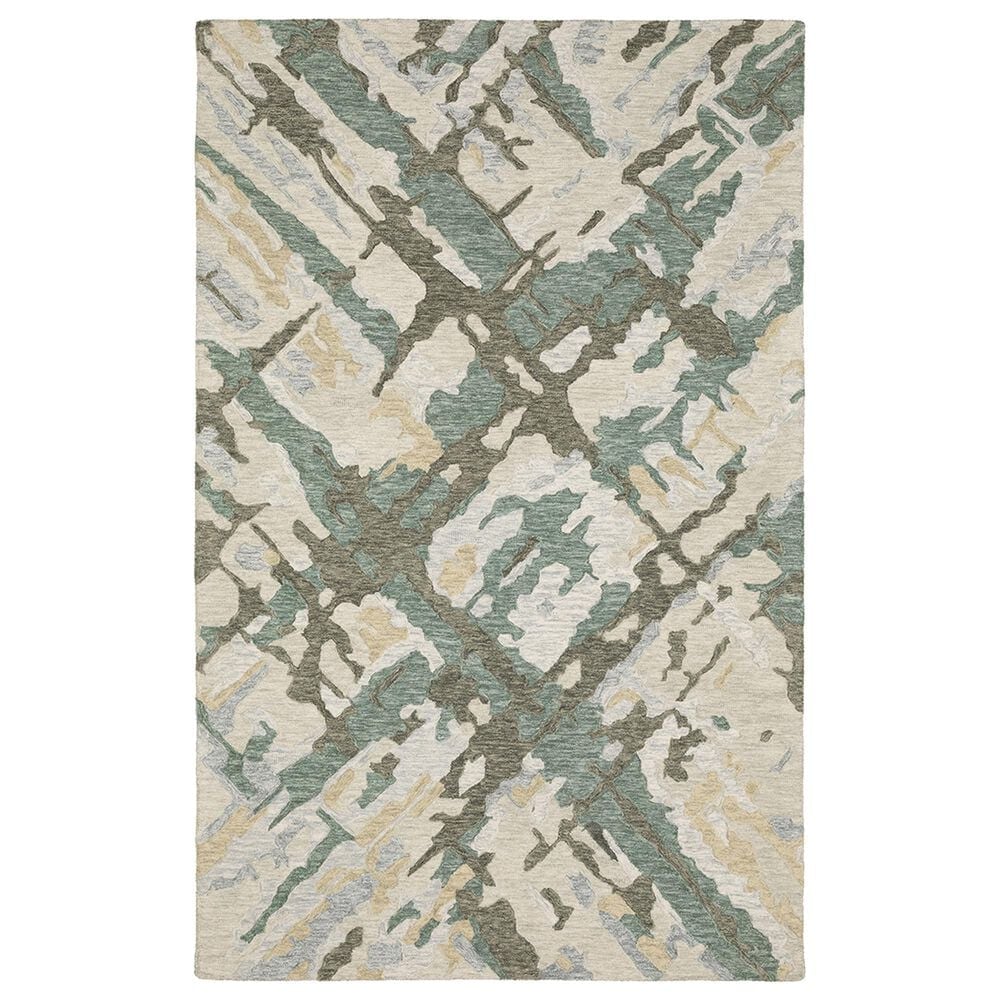 Oriental Weavers Kipton 8" x 10" Grey and Teal Area Rug, , large