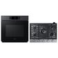 Samsung Bespoke 30" Single Electric Wall Oven with Convection in Black & 30" Gas Cooktop in Stainless Steel, , large