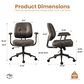 HOMLUX Executive Office Chair with Suede Fabric Cushion in Gray, , large