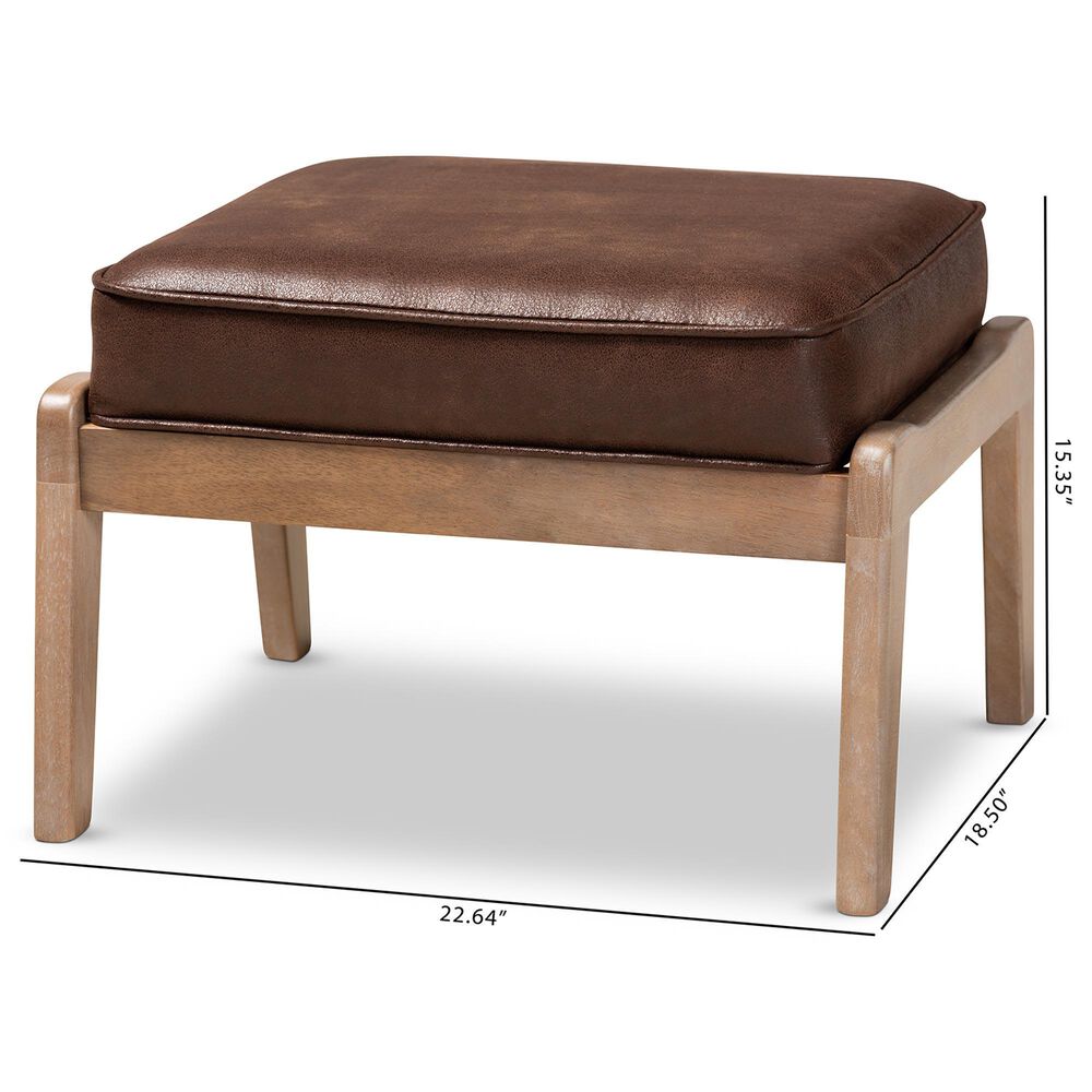 Baxton Studio Sigrid Upholstered Ottoman in Dark Brown, , large
