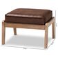 Baxton Studio Sigrid Upholstered Ottoman in Dark Brown, , large