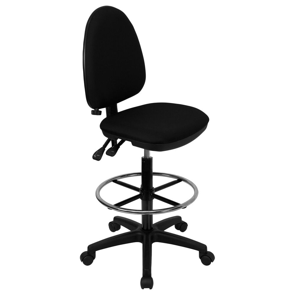 Flash Furniture Adjustable Drafting Chair in Black, , large
