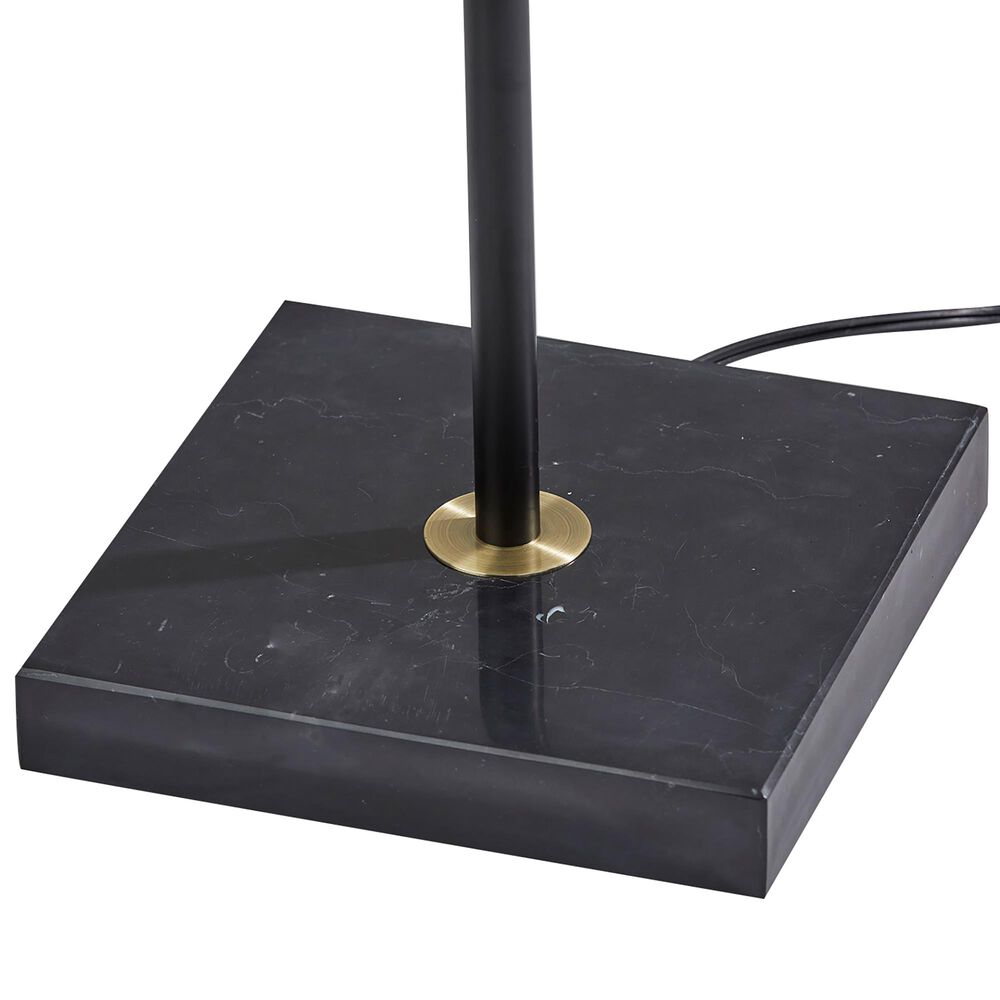 Adesso Noah Torchiere in Black and Antique Brass, , large