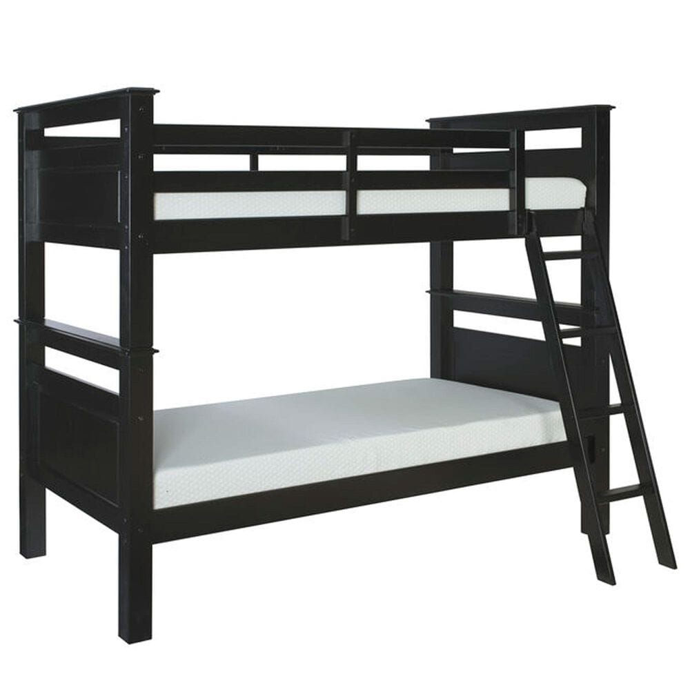 Linden Boulevard Dixon Twin over Twin Bunk Bed in Black, , large