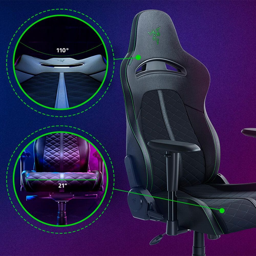 Razer Enki X Essential Gaming Chair in Black and Green, , large
