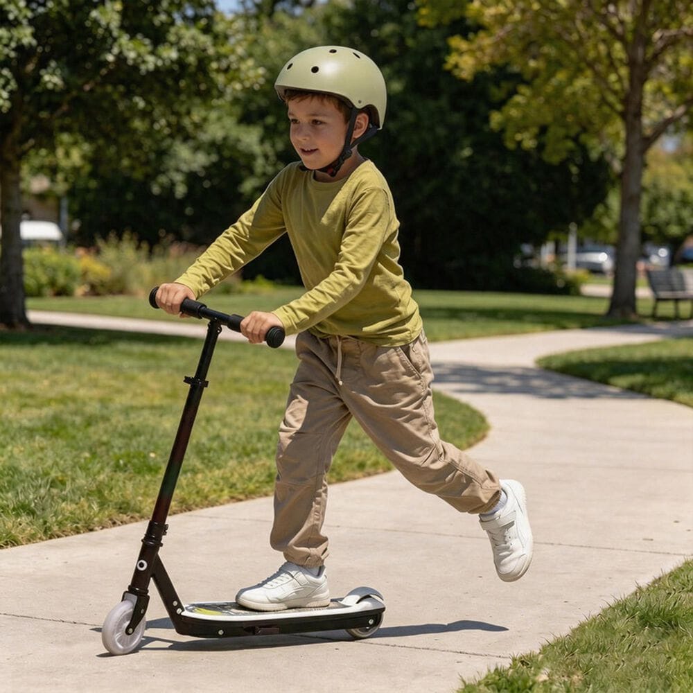 HOMLUX Kids Electric Scooter with 4" Tires in Black, , large