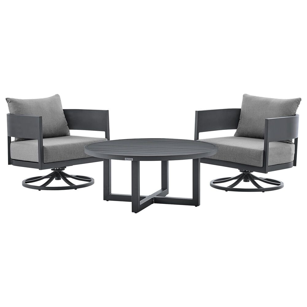 Blue River Argiope 3-Piece Patio Swivel Seating Set in Dark Grey, , large
