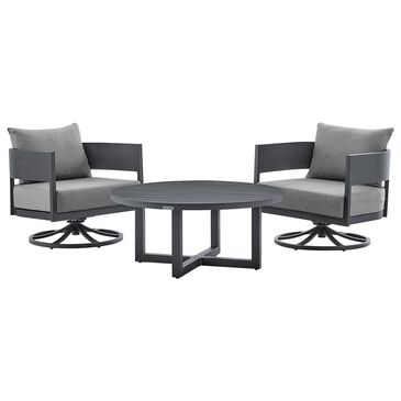 Blue River Argiope 3-Piece Patio Swivel Seating Set in Dark Grey, , large