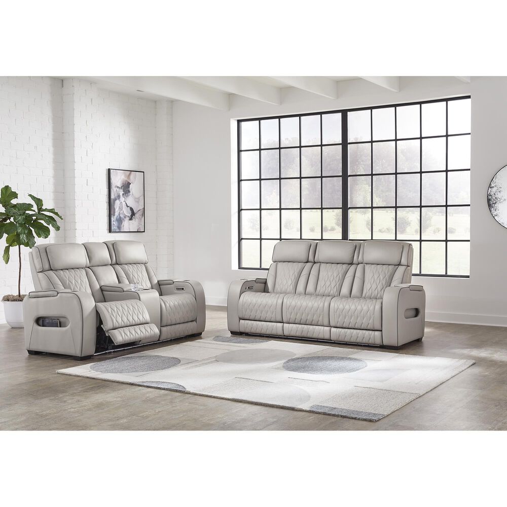 Ashley Boyington Power Reclining Sofa in Gray, , large
