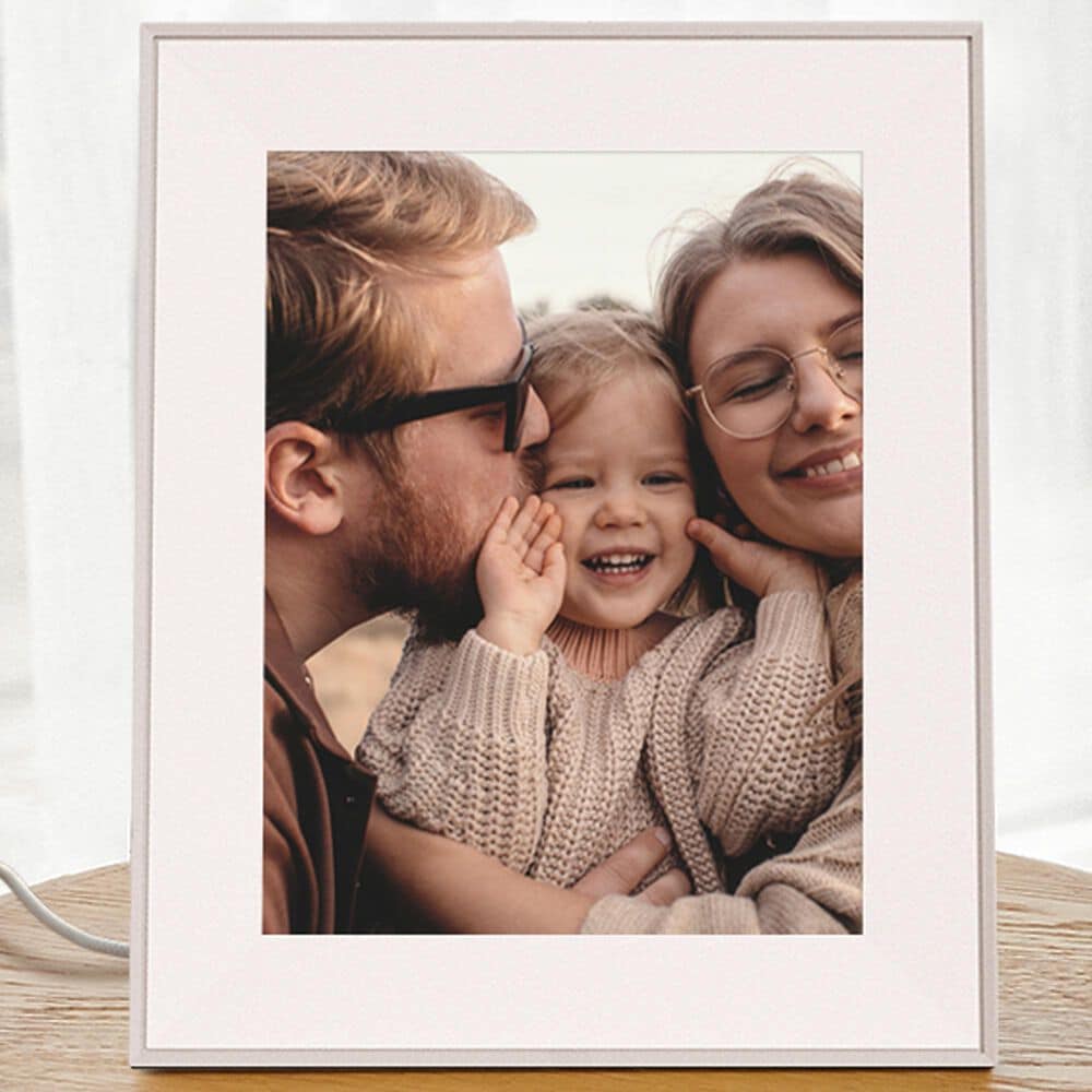 Aura Aspen 12" Digital Wi-Fi Photo Frame with Paper Mat in Sandstone, , large