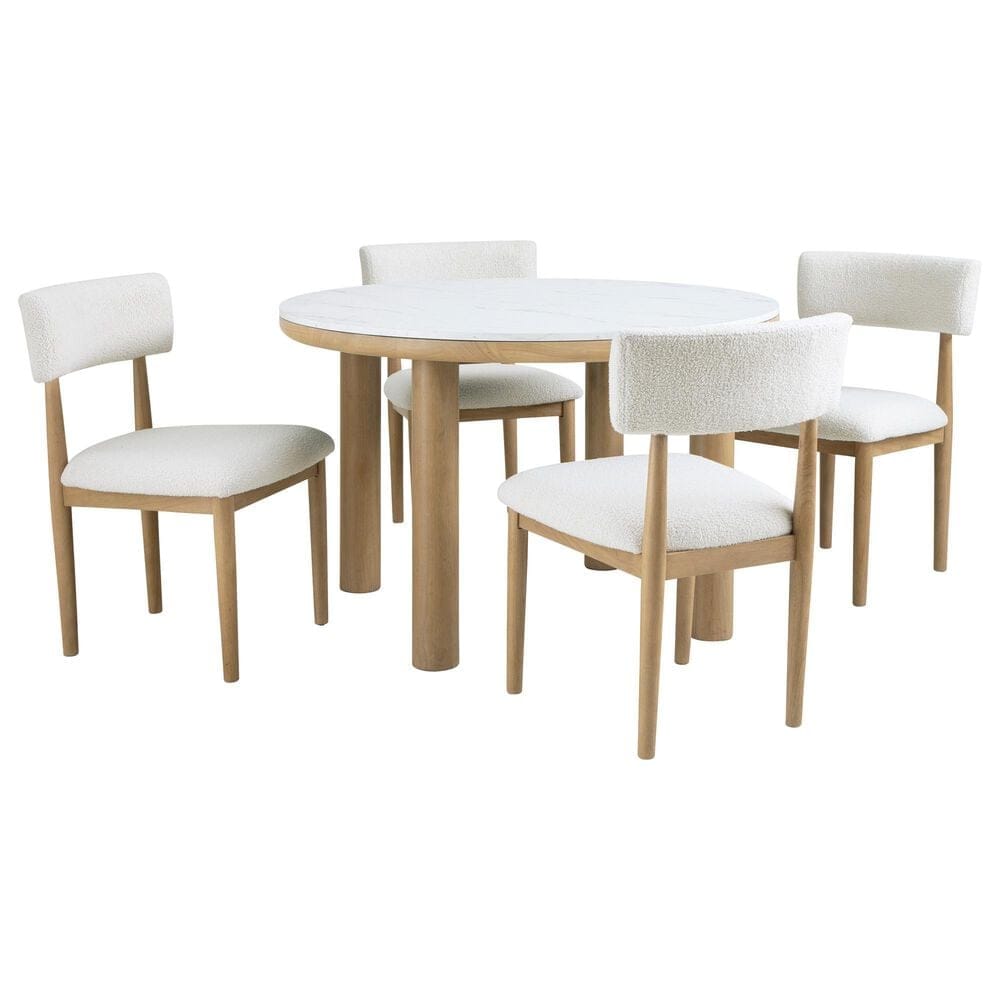 Ashley Sawdyn 5-Piece Dining Set in LigHeight Brown and White, , large
