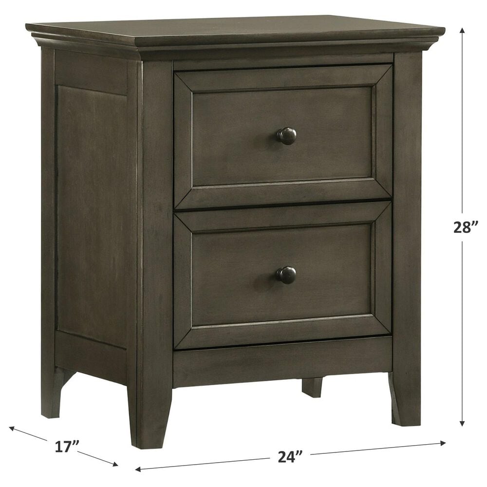 Hawthorne Furniture San Mateo 2 Drawer Nightstand in Gray, , large