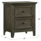 Hawthorne Furniture San Mateo 2 Drawer Nightstand in Gray, , large