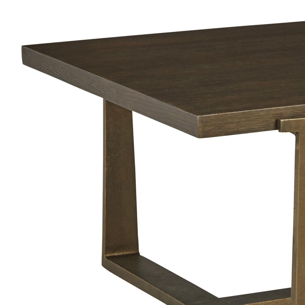 Ashley Balintmore Retangular Coffee Table in Warm Brown and Antiqued Gold, , large
