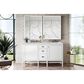 James Martin Vanities Addison 60" Double Bathroom Vanity in Glossy White with 3 cm Eternal Jasmine Pearl Quartz Top and Rectangular Sinks, , large