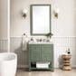 James Martin Vanities Breckenridge 30" Single Bathroom Vanity in Smokey Celadon with 3 cm Victorian Silver Quartz Top and Rectangular Sink, , large