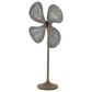 Maple and Jade Industrial Fan Sculpture in Distressed Gray and Rust Brown (Set of 2), , large