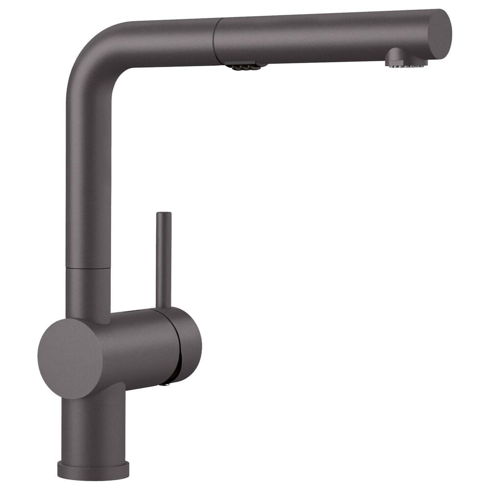 Blanco Linus 1.5 GPM Low-Arc Pull-Out Kitchen Faucet in Cinder, , large