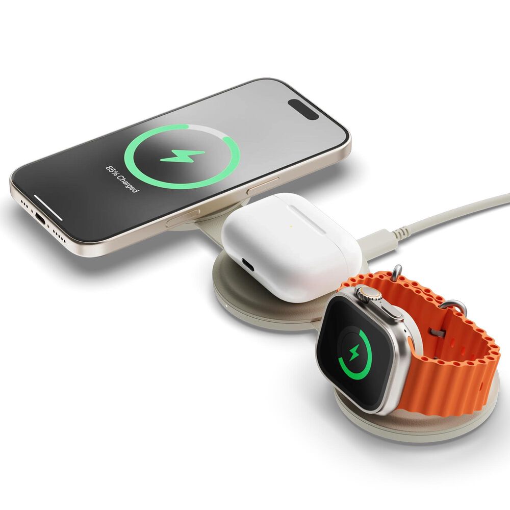 Satechi OntheGo 3-in-1 Wireless Charger in Sand, , large