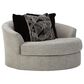 Signature Design by Ashley Megginson Oversized Round Swivel Chair in Storm, , large