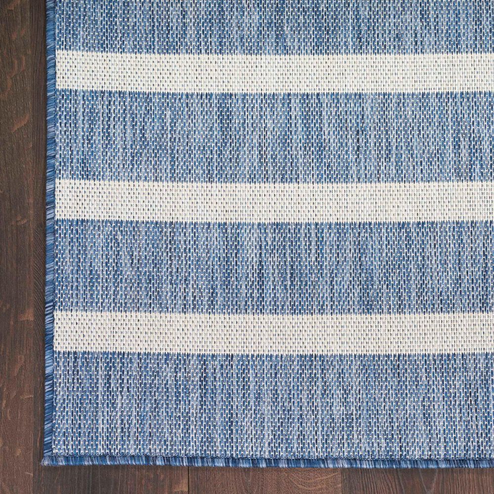 Nourison Positano POS03 Navy and Ivory 2&#39; x 6&#39; Indoor/Outdoor Runner, , large