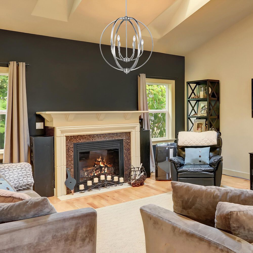 Golden Lighting Colson 6-Light Chandelier with Mesh Shade in Pewter, , large