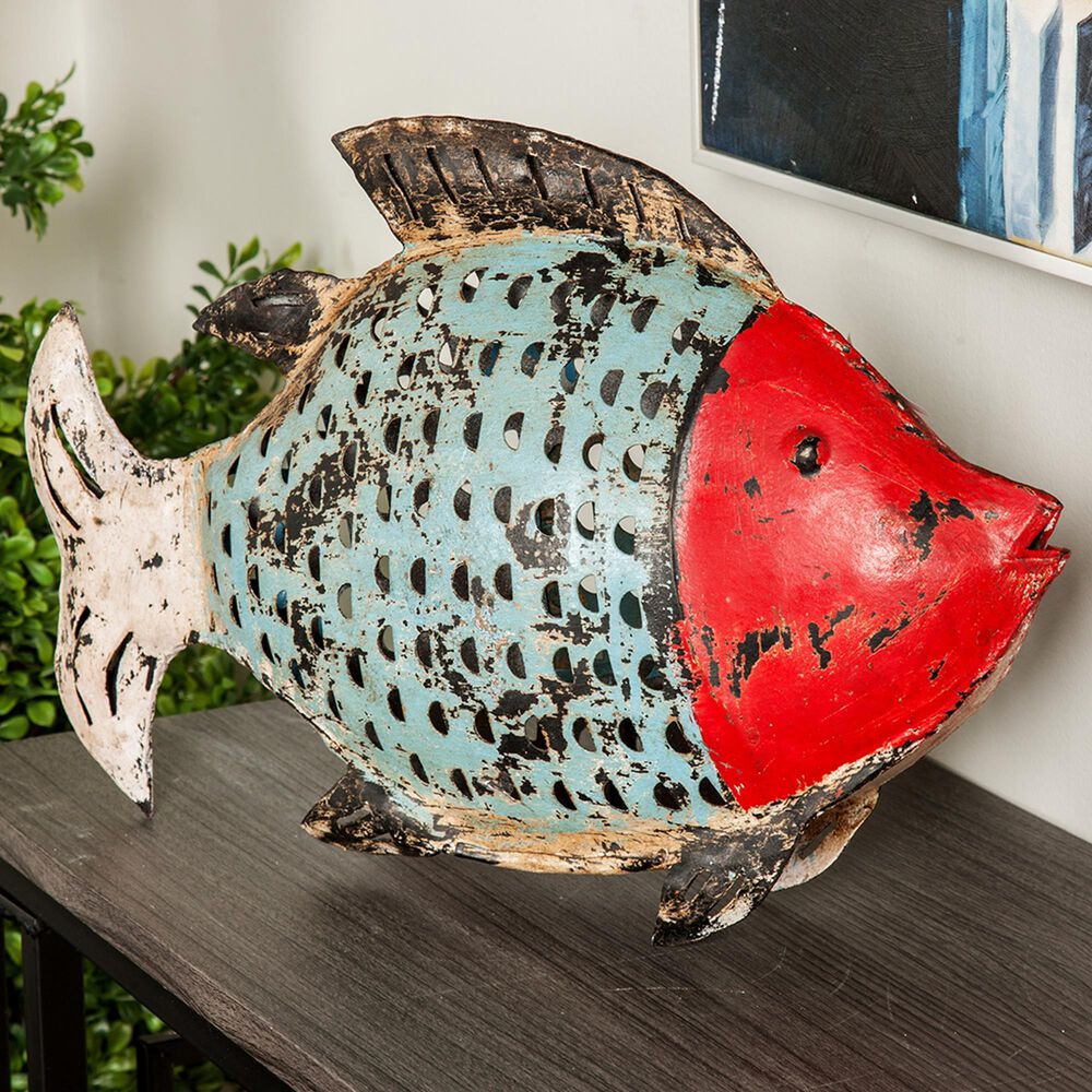 Maple and Jade Vintage Fish Sculpture in Blue, , large