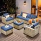 HOMLUX 7-Piece Modular Patio  Conversation Set in Navy Blue, , large