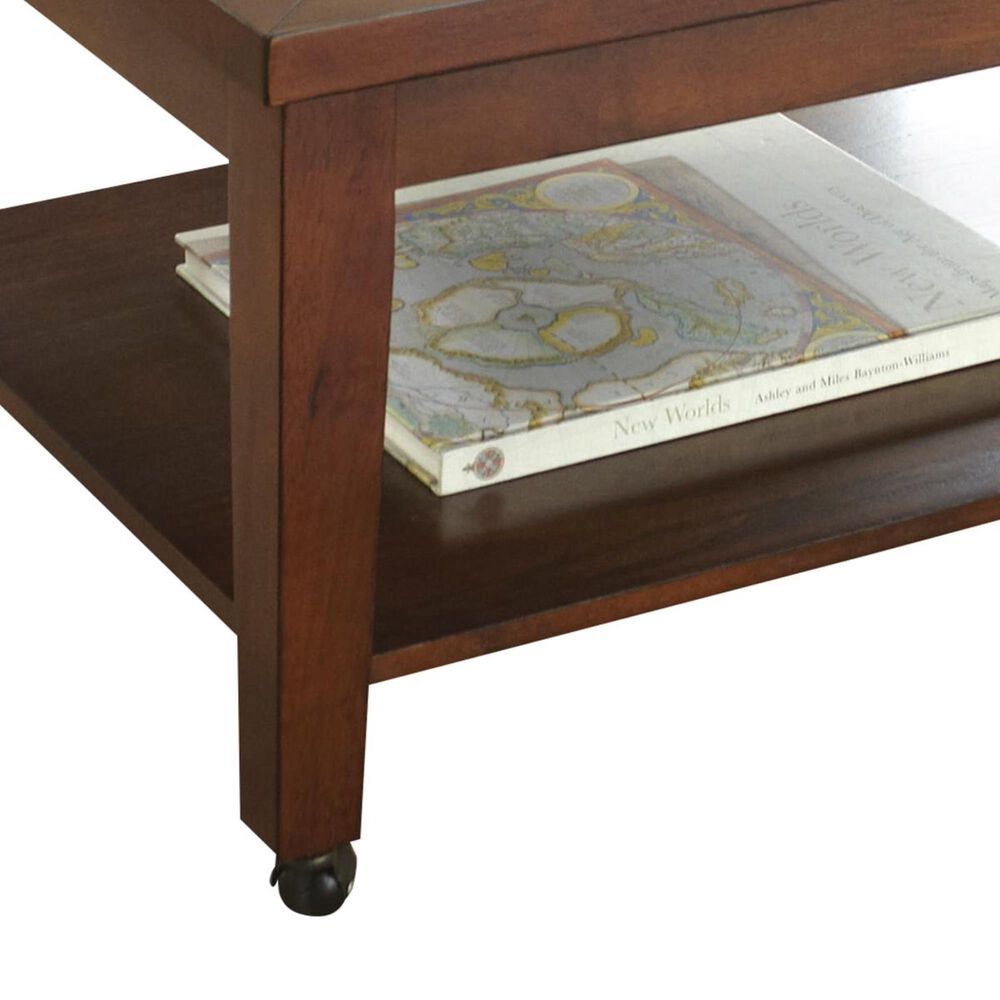Crystal City Davenport Cocktail Table in Dark Merlot and Oak, , large