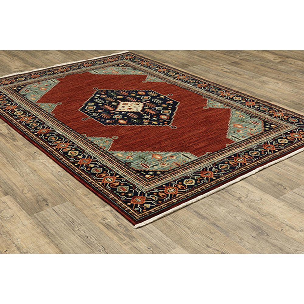 Oriental Weavers Lilihan Medallion 5503M 2&#39;6&quot; x 12&#39; Red and Blue Runner, , large