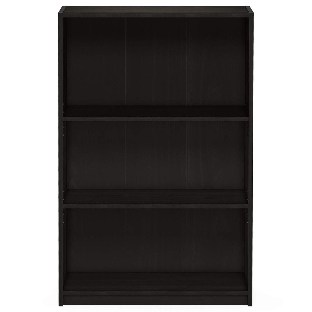 HOMLUX 3-Tier Display Bookshelf with Adjustable Shelves in Espresso, , large