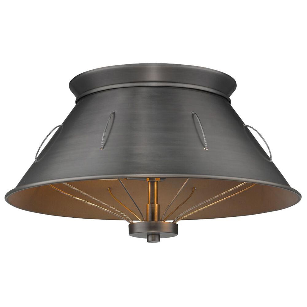 Golden Lighting Whitaker Flush Mount in Aged Steel, , large