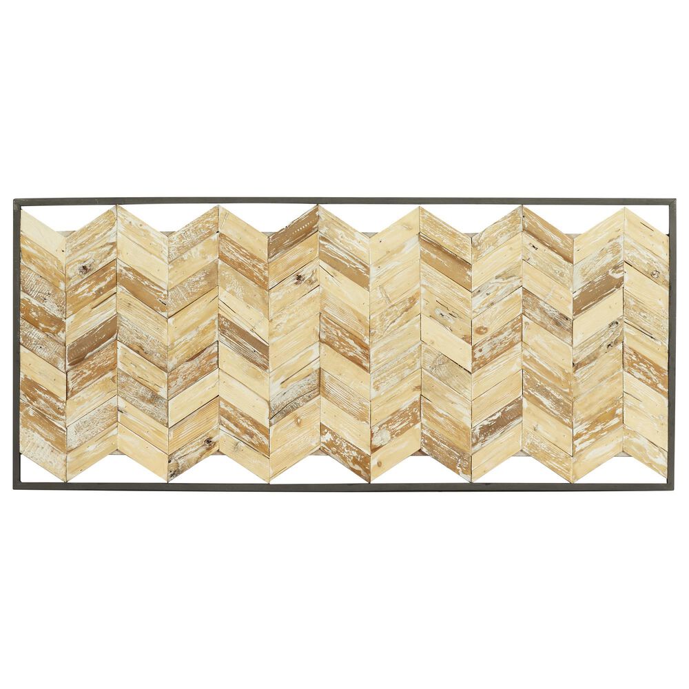 Maple and Jade Farmhouse Teak Wood Wall Decor in Brown, , large