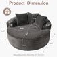 HOMLUX 59" Plush Corduroy Round Chair in Gray, , large