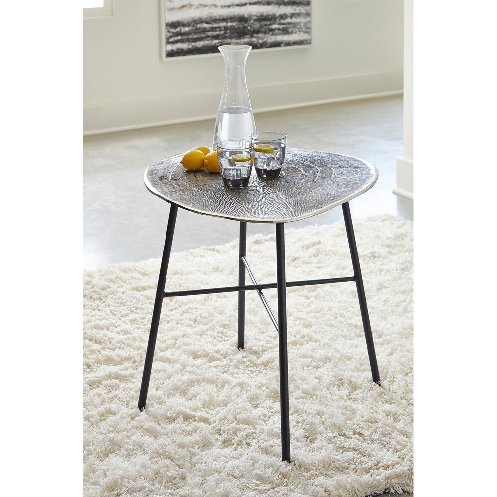 Ashley Laverford End Table in Chrome and Black, , large