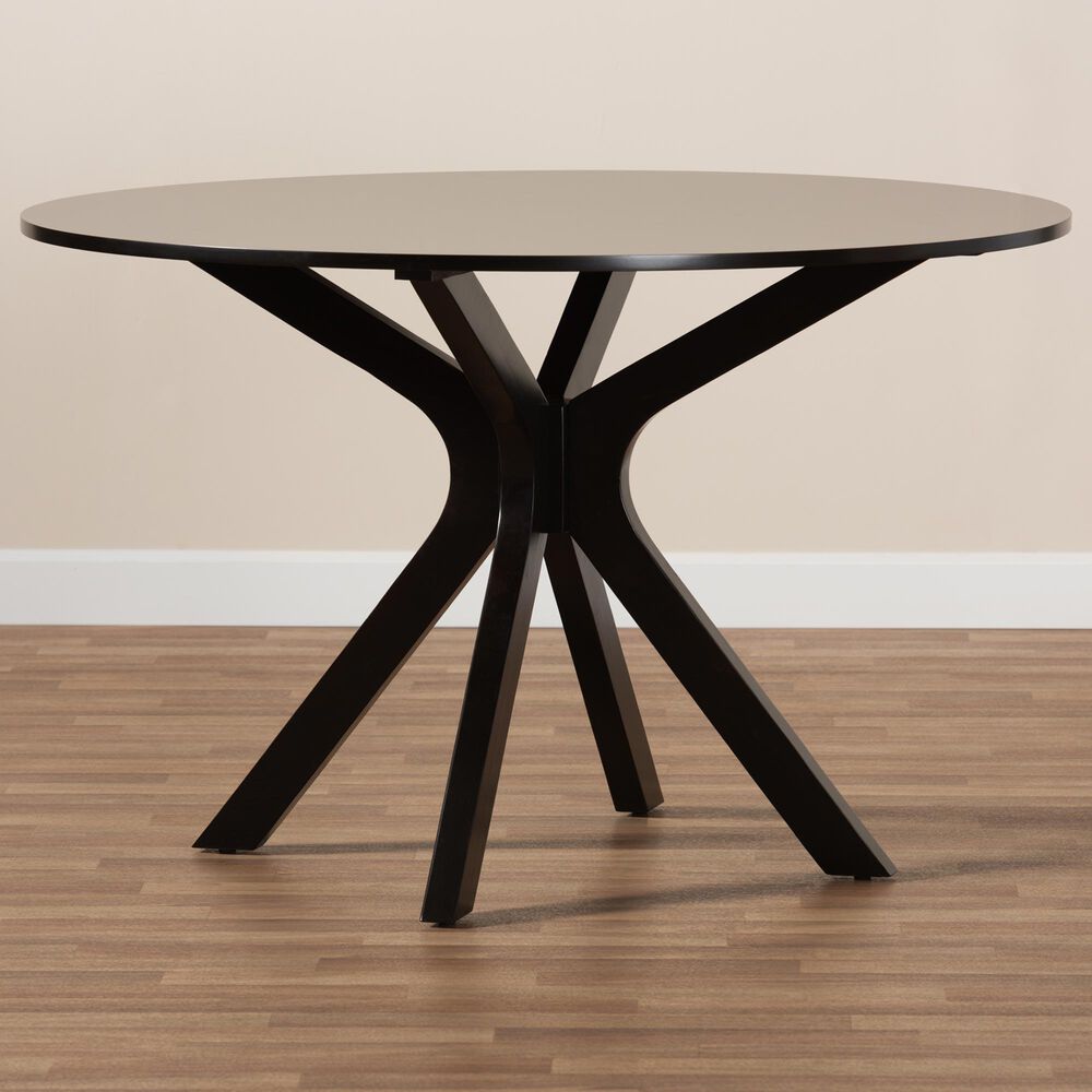 Baxton Studio Kenji 45" Dining Table in Dark Brown - Table Only, , large