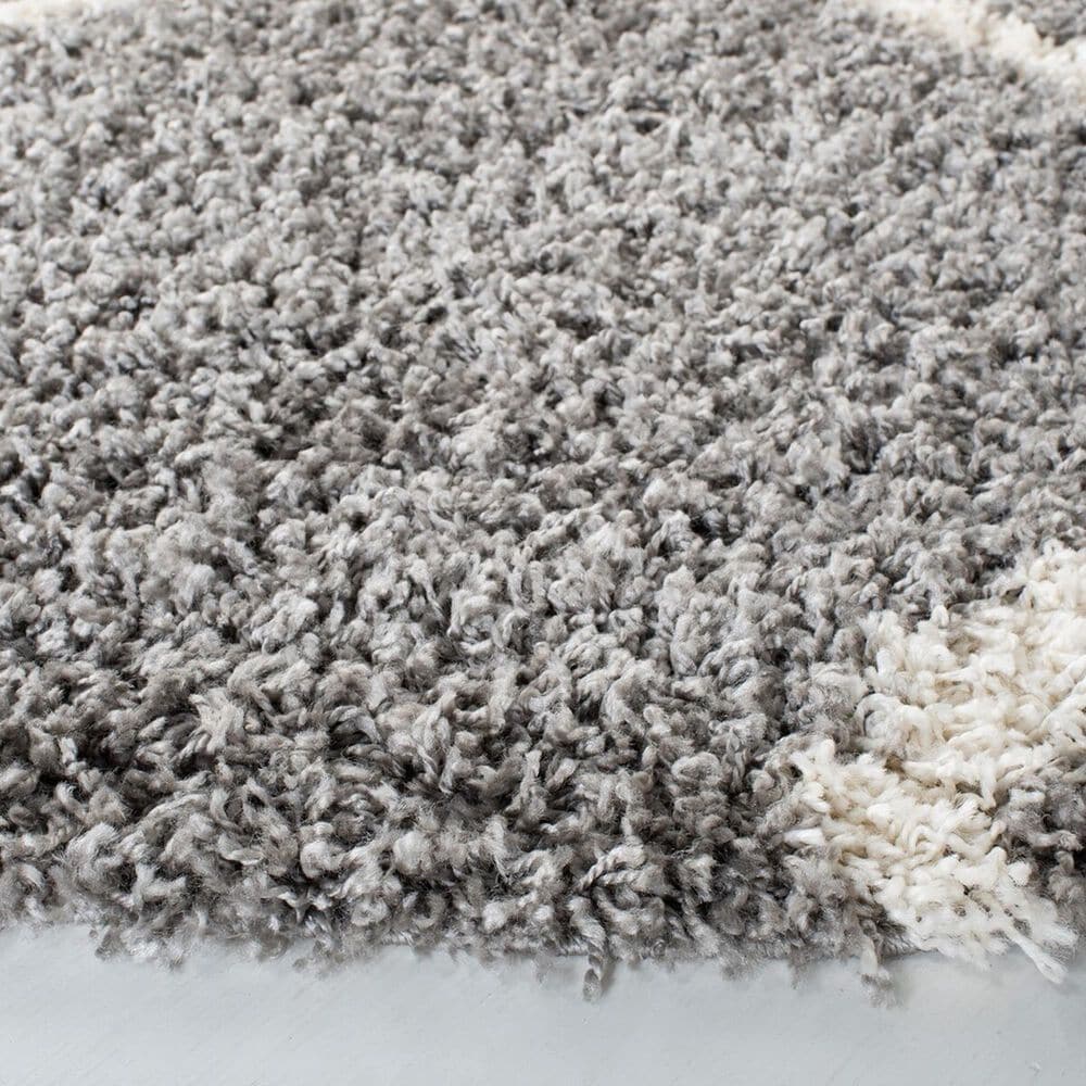 Safavieh Venus Shag VNS680J 6&#39;7&quot; Round Grey and Ivory Area Rug, , large