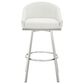 Blue River Eleanor Swivel Barstool with White Cushion in Brushed Stainless Steel, , large