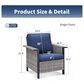 Sunwell Garden 5-Piece Patio Chat Set with Two Stationary Chairs in Navy, , large