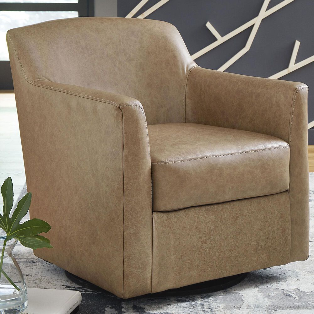 Ashley Bradney Swivel Accent Chair in Tumbleweed, , large